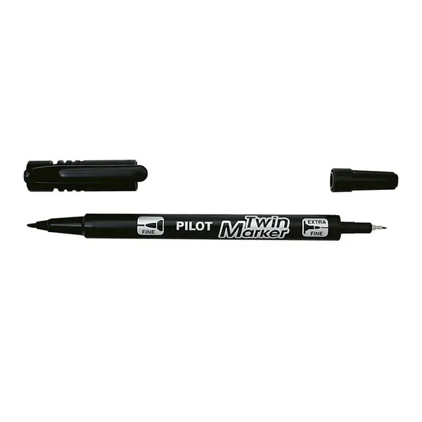 Marker permanent Pilot Twin Begreen diverse culori 0.4 mm varf rotund Marker permanent Pilot Twin Begreen diverse culori 0.4 mm varf rotund negru