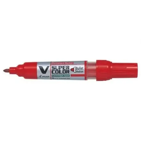 Marker permanent Pilot VSuper Color 4.5 mm varf rotund Marker permanent Pilot VSuper Color varf rotund 4.5 mm rosu