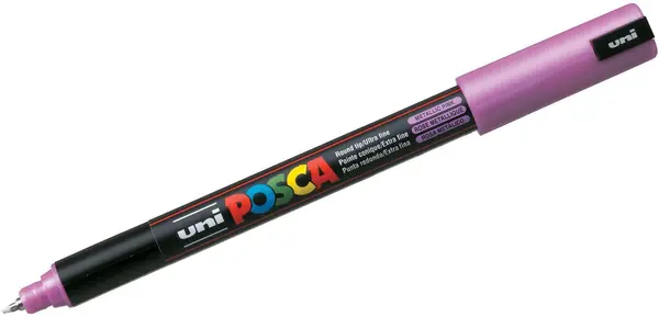 Marker permanent ultra fin Uni Posca - PC-1MR, 0,7 mm, roz metalic