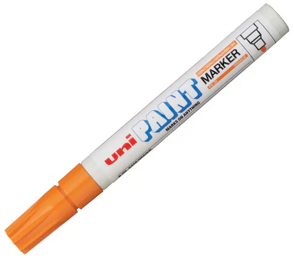 Marker permanent Uniball pe baza de ulei – Oranj