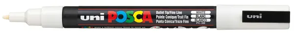 Marker permanent Uniball Posca pe baza de apa – Alb