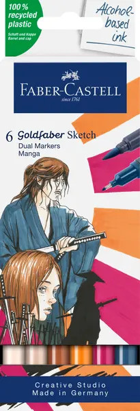 Marker sketch 2 varfuri, 6buc/set, manga, Goldfaber Faber-Castell
