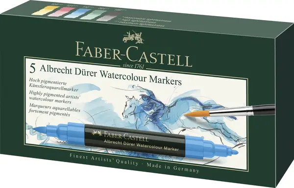 Marker solubil a.durer 5 buc/set Faber-Castell Marker solubil a.durer 5 buc/set Faber-Castell
