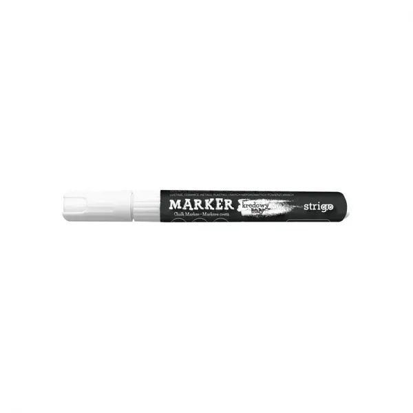 Marker Strigo cu creta lichida, varf rotund , alb