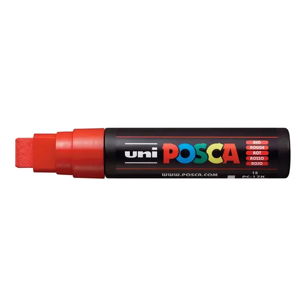 Marker UNI PC-17K Posca,15.0 mm,varf tesit,rosu