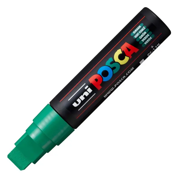 Marker UNI PC-17K Posca,15.0 mm,varf tesit,verde