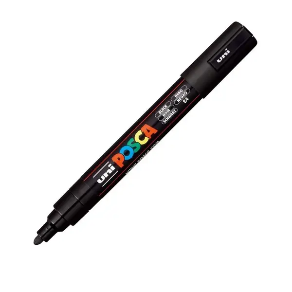 Marker UNI PC-5M Posca, 1.8-2.5 mm,varf mediu,negru