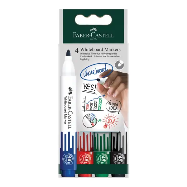 Marker whiteboard, 4culori/set, W20 Faber-Castell