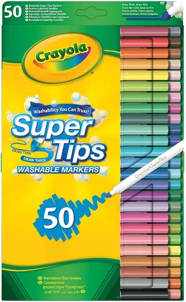 Markere Crayola Super Tips – 50 culori