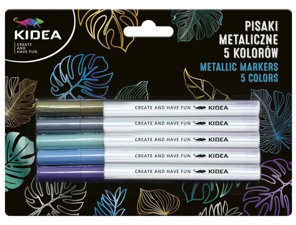 Markere text Kidea - metalice, 5 culori