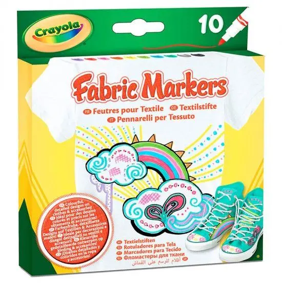 Markere textile Crayola - 10 culori