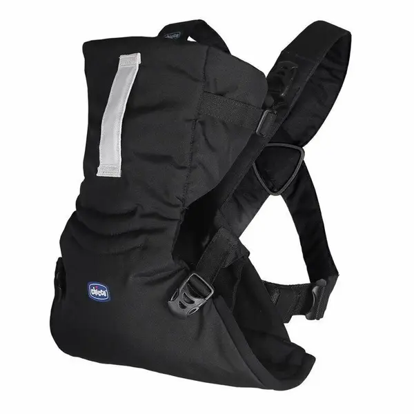Marsupiu ergonomic pentru bebelusi, Chicco, Easy Fit, 0-9 kg, Pozitia M, Amplasare cu fata spre parinti sau spre mediul inconjurator, Suport cap si gat, Negru