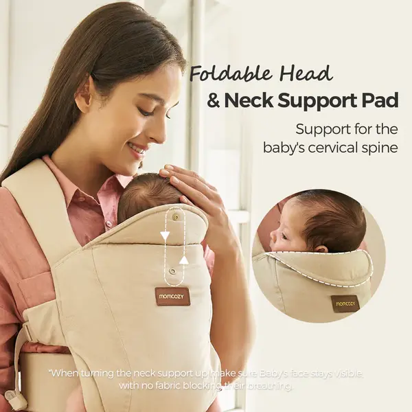 Marsupiu ergonomic WeeSnug pentru nou nascut Momcozy bej