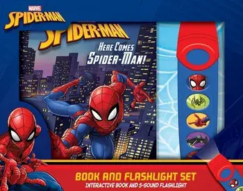 Marvel Spider-Man: Here Comes Spider-Man! Book and 5-Sound Flashlight Set: Book and Flashlight Set [With Flashlight], Hardcover/Pi Kids