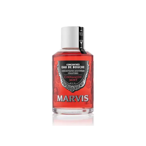 Marvis Cinnamon Mint Apă de gură concentrată cu aromă de scorțișoară și mentă Volum 120 ml