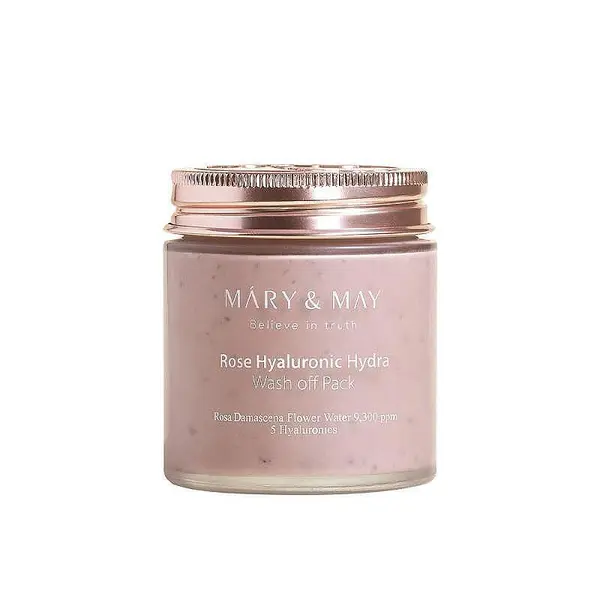 Mary and May Rose Hyaluronic Hydra Wash off Pack masca de față cu argila hidratanta cu trandafiri si acid hialuronic Volum 125 g