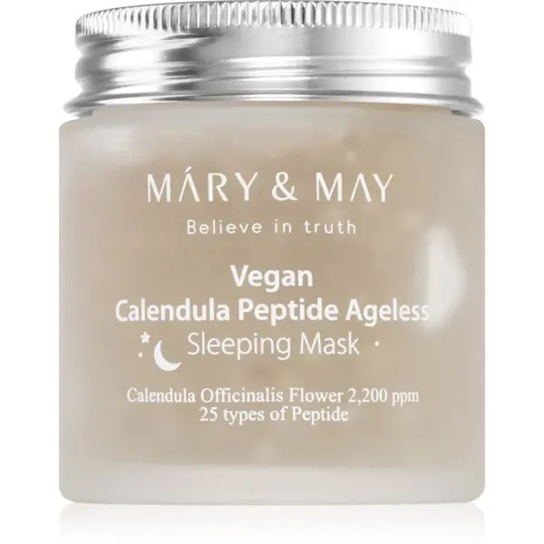 Mary&May Calendula Peptide Ageless Sleeping Mask mască de noapte calmantă cu efect antirid 110 g