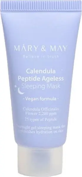 Mary&May Mască facială de noapte cu gălbenele și peptide, 30 g