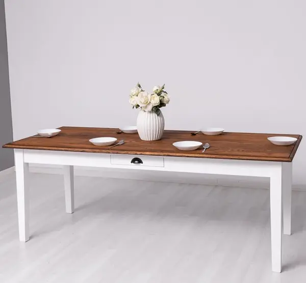 Masa 210x90cm, blat stejar cu finisaj Dublu color