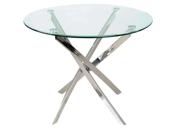 Masa AGILO SHEER CLEAR/CHROM Ø90 CM - Chrome / Ø90cm