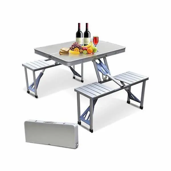 Masa aluminiu pliabila tip geamantan pentru picnic