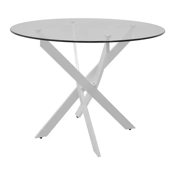 Masa Antoro cu blat din sticla, Natural, D100x75 cm