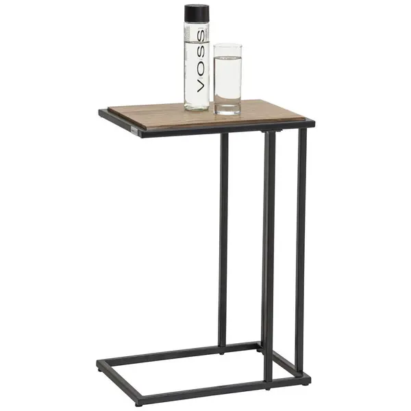 Masă Auxiliară din metal, material pe bază de lemn, 40/30/60 cm