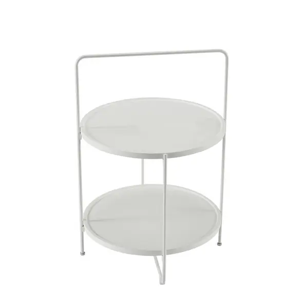 Masă Auxiliară din metal, material pe bază de lemn, 45/45/68 cm