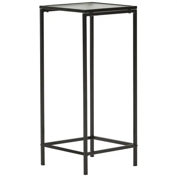 Masă Auxiliară din metal, sticlă, 30/30/70 cm