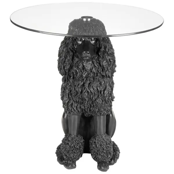 Masă Auxiliară din plastic, sticlă, 60,5/62/60,5 cm
