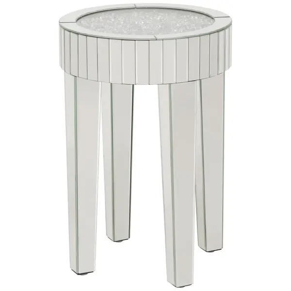 Masă Auxiliară din sticlă, material pe bază de lemn, 40/40/60 cm