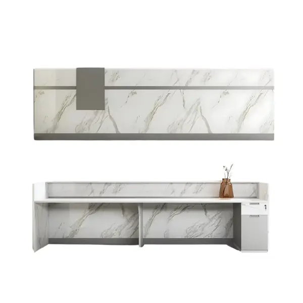 Masa birou receptie ,design modern și elegant ,calitate premium, dimensiuni 2400*600*1050