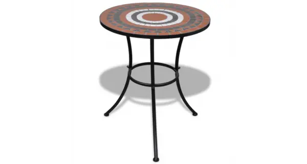Masa cu blat mozaic 60 cm Alb/Teracota