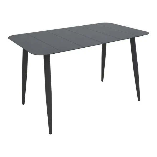 Masă de aluminiu Vista, Negru, 150x80x72 cm