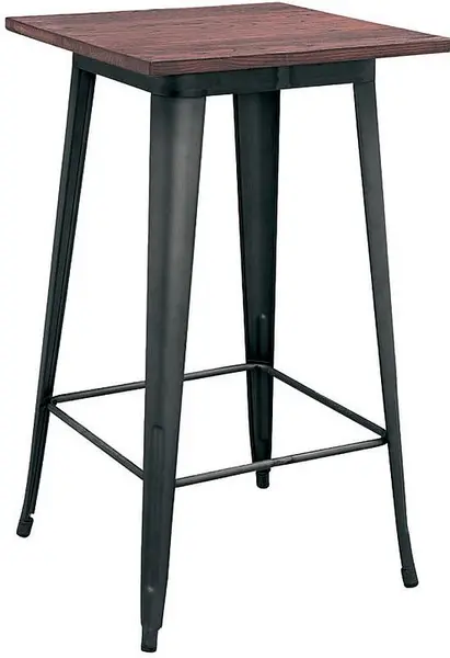 Masă de bar pătrată Horecano - Antique, 60 x 60 x 105 cm, negru mat