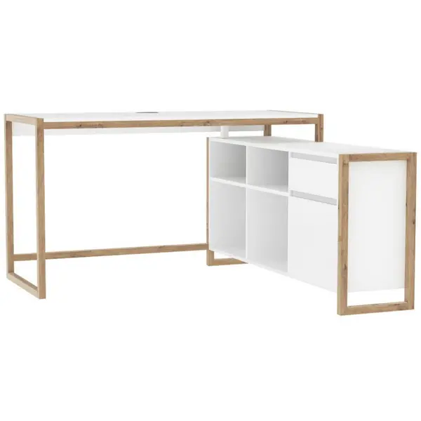 Masă De Birou Pe Colț, 139/139/75 cm, material pe bază de lemn