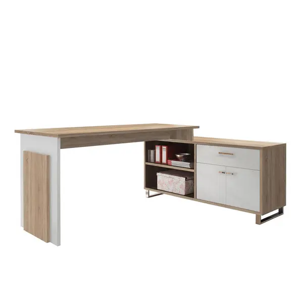 Masă De Birou Pe Colț, 140/65/76 cm, material pe bază de lemn