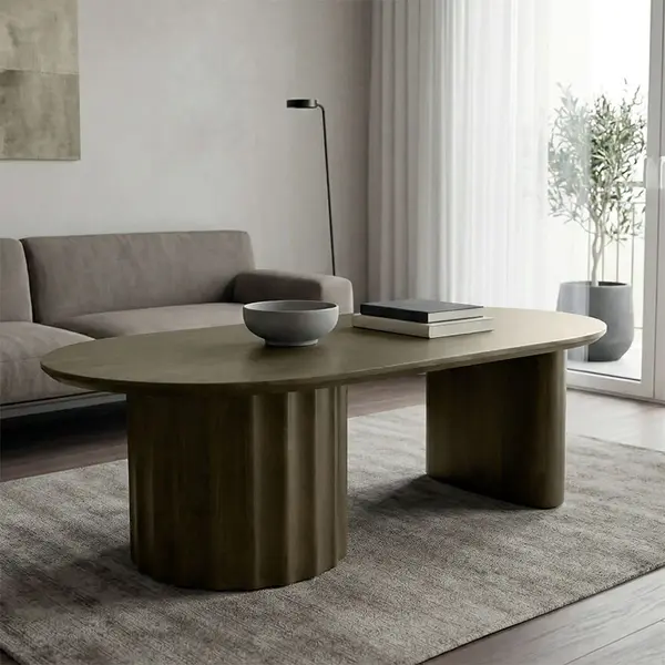 Masă de cafea din lemn masiv Flute, stil wenge, mango, 130x65x40 cm