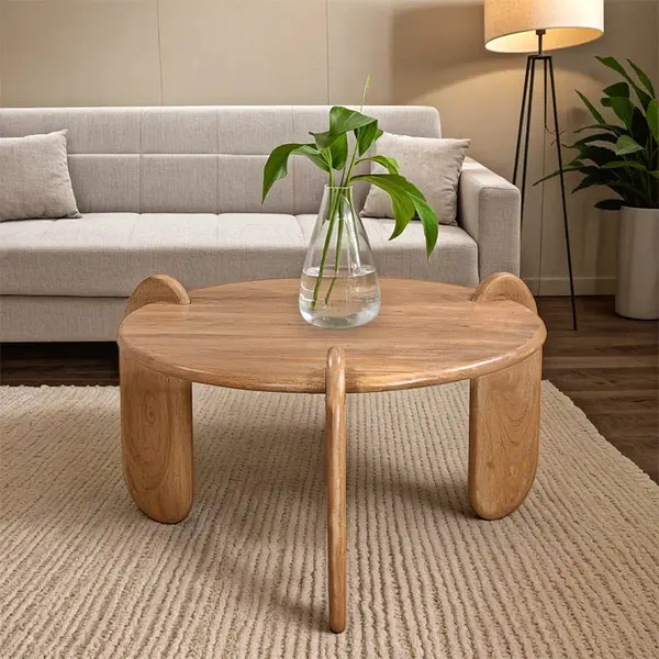 Masa de cafea Earten, Lemn de Acacia, Natur, 80x40 cm