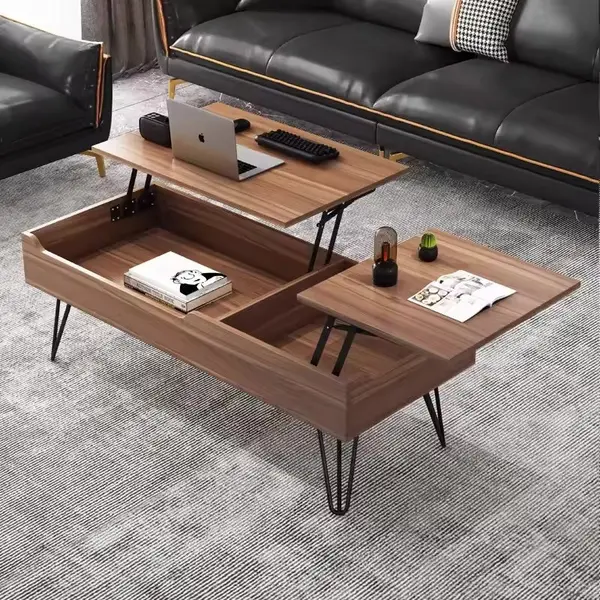 Masa de cafea inteligenta cu blat rabatabil Lift & Lounge, 120x50x55 cm