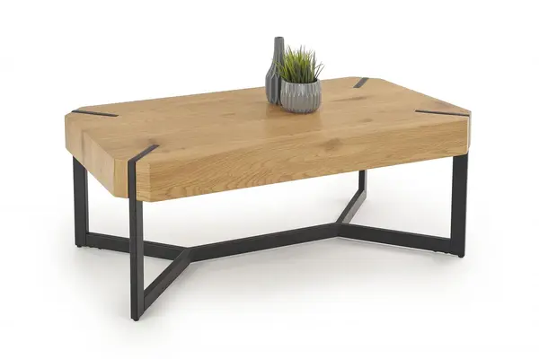 Masa de cafea Lavida stejar auriu/negru L110 cm