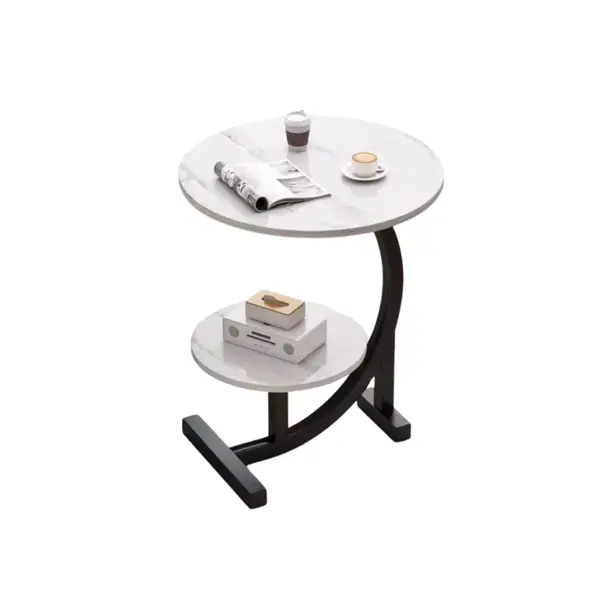 Masă de cafea modernă – Design elegant din MDF și metal, dimensiuni 40x40x60 cm