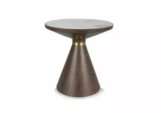Masa de cafea Napa B alb/maro - d50 x h53 cm