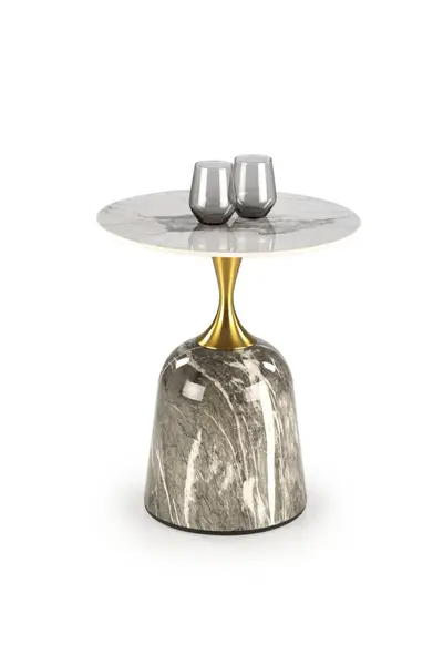 Masa de cafea Rosa marmura alba/marmura gri/auriu ø50/h59 cm