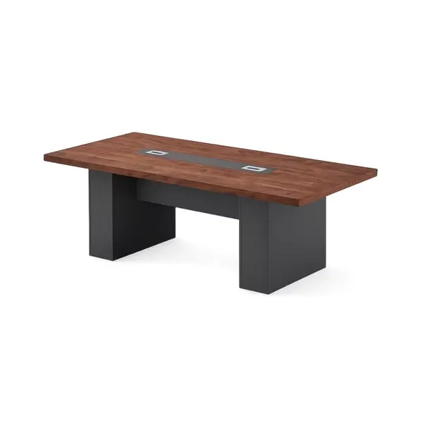 Masa de conferinta Imperium, PAL Melaminat E1 - 2000 x 1000 x 750 mm, 110-30- lemn natural și gri antracit