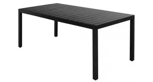 Masa de gradina din WPC si aluminiu, 185x90x74 cm, negru
