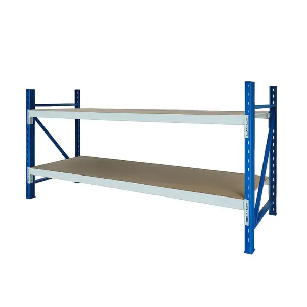 Masa de lucru industriala cu placaj L2000 x D600 x H1000 -200kg/nivel BLUE & WHITE