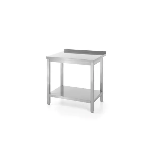 Masa de Lucru Profesionala din Inox AISI 430, Pentru Perete, cu Polita, 800x600xH850 mm