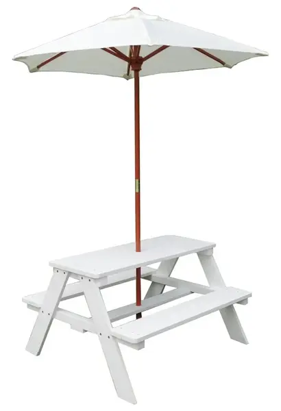 Masă de picnic din lemn pentru copii cu umbrelă Ginger Home