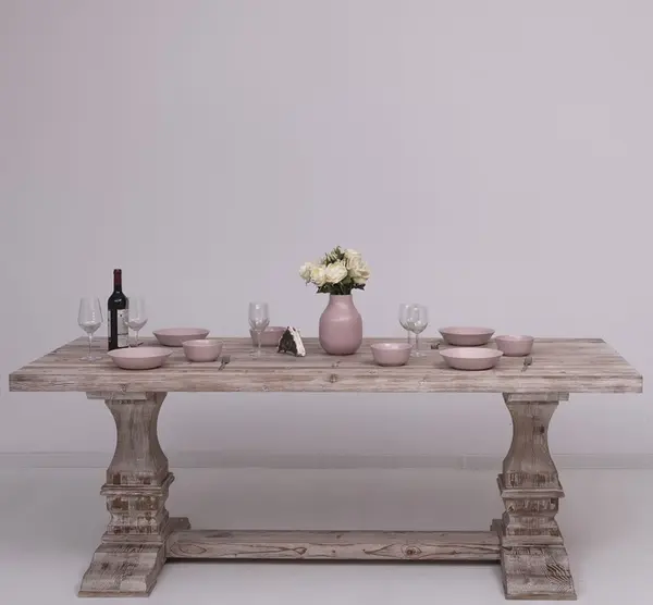Masa de sufragerie Cavaler 210x90cm cu finisaj Sand White